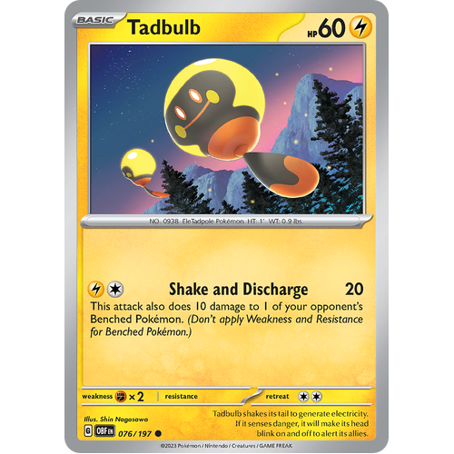 Tadbulb 076/197 Common Scarlet & Violet Obsidian Flames Card