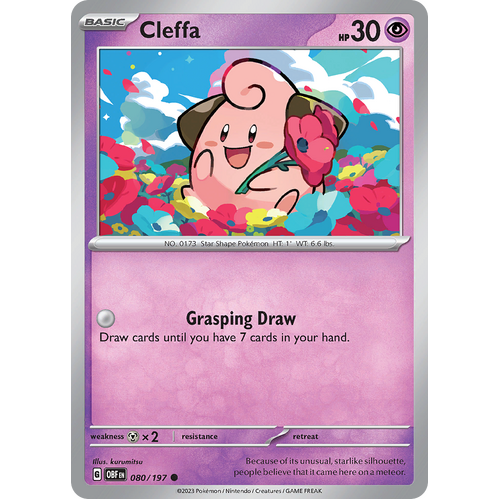 Cleffa 080/197 Common Scarlet & Violet Obsidian Flames Card