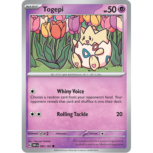 Togepi 083/197 Common Scarlet & Violet Obsidian Flames Card