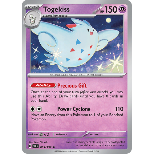 Togekiss 085/197 Rare Scarlet & Violet Obsidian Flames Card