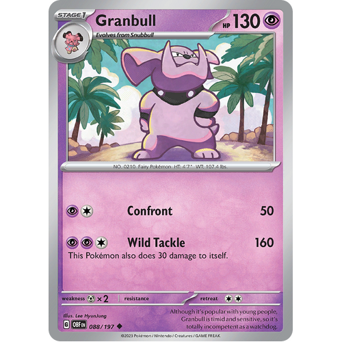 Granbull 088/197 Uncommon Scarlet & Violet Obsidian Flames Card