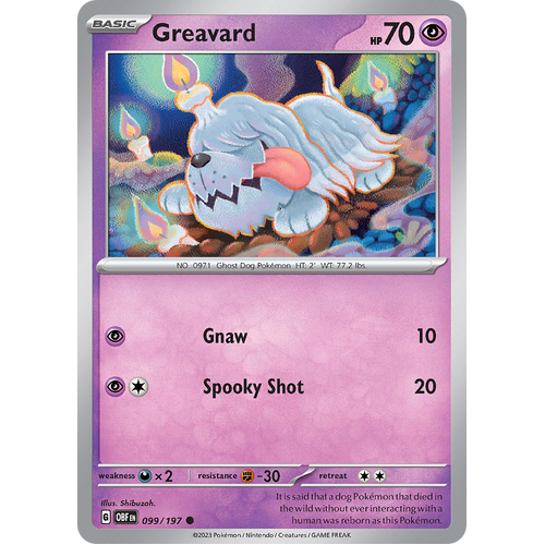 Greavard 099/197 Common Scarlet & Violet Obsidian Flames Card