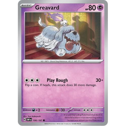 Greavard 100/197 Common Scarlet & Violet Obsidian Flames Card