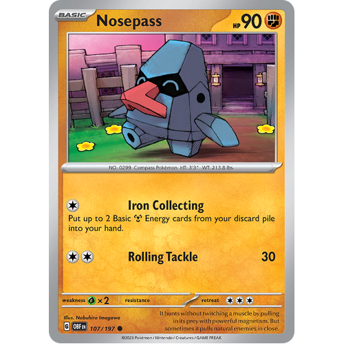 Nosepass 107/197 Common Scarlet & Violet Obsidian Flames Card