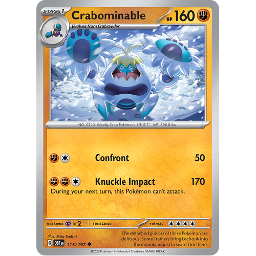 Crabominable 115/197 Uncommon Scarlet & Violet Obsidian Flames Card