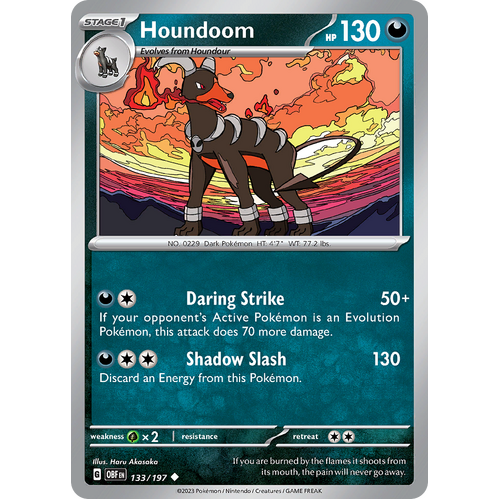 Houndoom 133/197 Uncommon Scarlet & Violet Obsidian Flames Card
