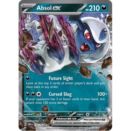 Absol ex 135/197 Double Rare Scarlet & Violet Obsidian Flames Card