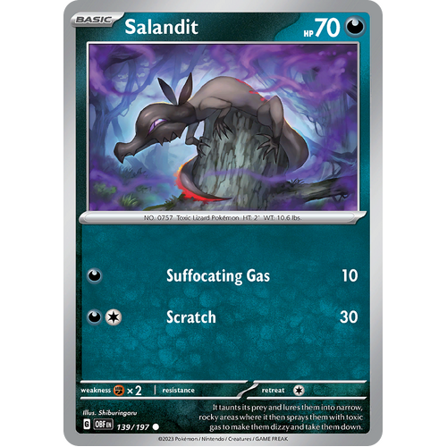 Salandit 139/197 Common Scarlet & Violet Obsidian Flames Card