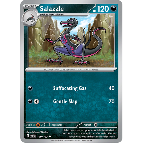 Salazzle 140/197 Uncommon Scarlet & Violet Obsidian Flames Card