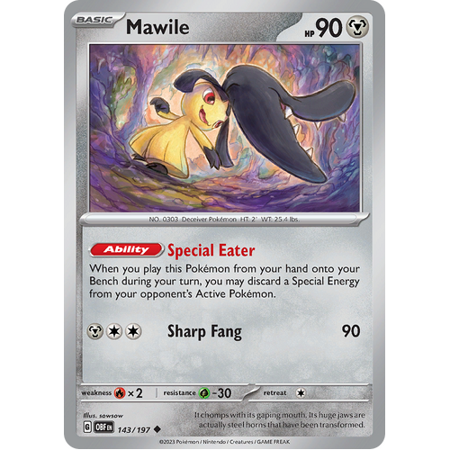 Mawile 143/197 Uncommon Scarlet & Violet Obsidian Flames Card