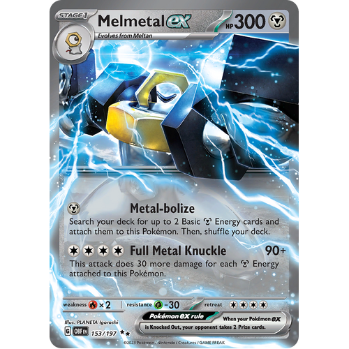 Melmetal ex 153/197 Double Rare Scarlet & Violet Obsidian Flames Card