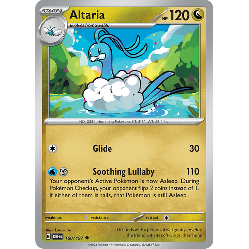 Altaria 160/197 Uncommon Scarlet & Violet Obsidian Flames Card