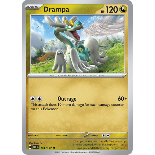Drampa 161/197 Uncommon Scarlet & Violet Obsidian Flames Card
