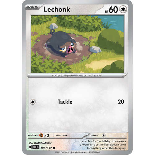 Lechonk 180/197 Common Scarlet & Violet Obsidian Flames Card