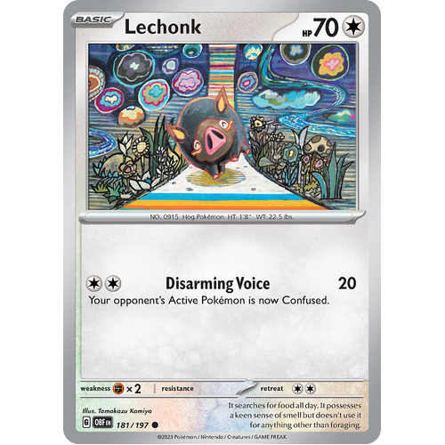 Lechonk 181/197 Common Scarlet & Violet Obsidian Flames Card