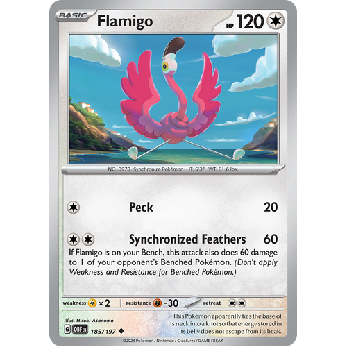 Flamigo 185/197 Uncommon Scarlet & Violet Obsidian Flames Card