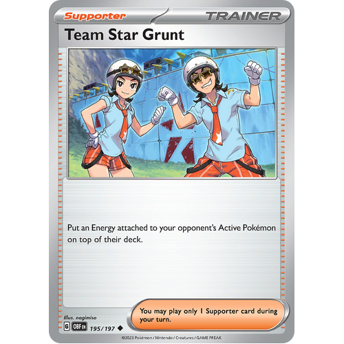 Team Star Grunt 195/197 Uncommon Scarlet & Violet Obsidian Flames Card