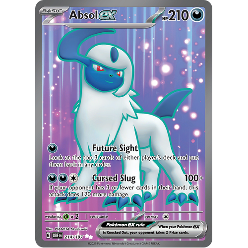 Absol ex 214/197 Ultra Rare Scarlet & Violet Obsidian Flames Card