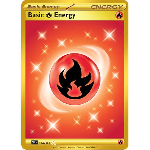Basic Fire Energy 230/197 Hyper Rare Scarlet & Violet Obsidian Flames Card