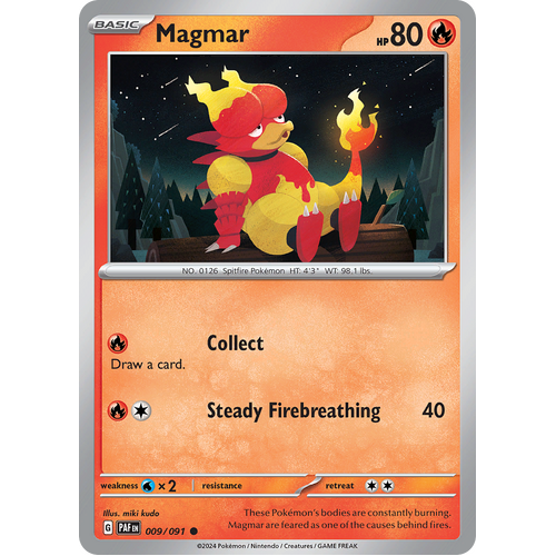 Magmar 009/091 Common Scarlet & Violet Paldean Fates Single Card