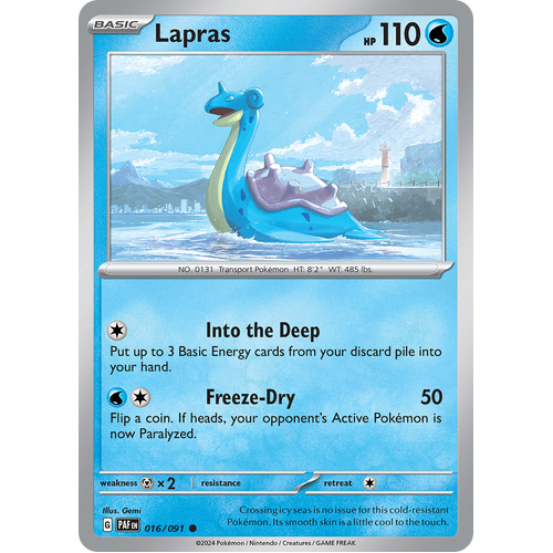 Lapras 016/091 Common Scarlet & Violet Paldean Fates Single Card