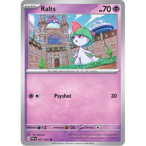 Ralts 027/091 Common Scarlet & Violet Paldean Fates Single Card