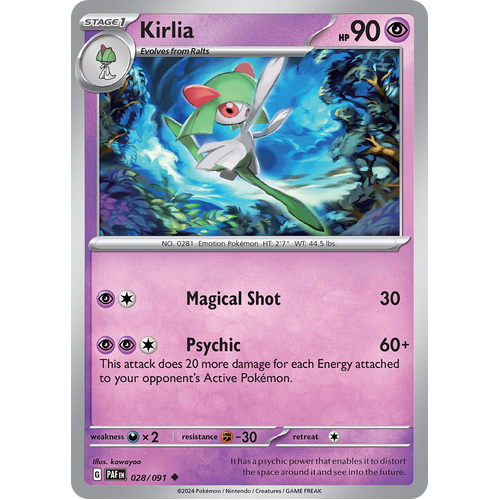 Kirlia 028/091 Uncommon Scarlet & Violet Paldean Fates Single Card