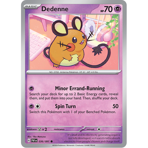 Dedenne 036/091 Common Scarlet & Violet Paldean Fates Single Card