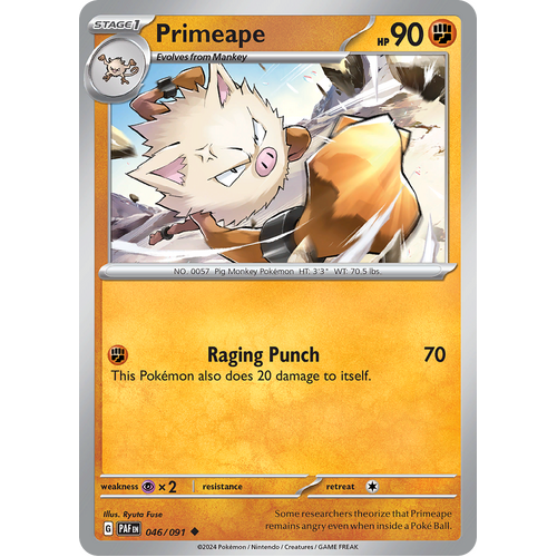 Primeape 046/091 Uncommon Scarlet & Violet Paldean Fates Single Card