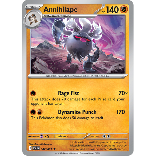 Annihilape 047/091 Holo Rare Scarlet & Violet Paldean Fates Single Card