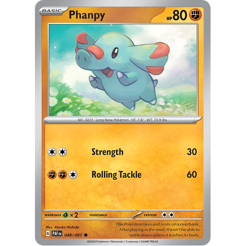 Phanpy 048/091 Common Scarlet & Violet Paldean Fates Single Card