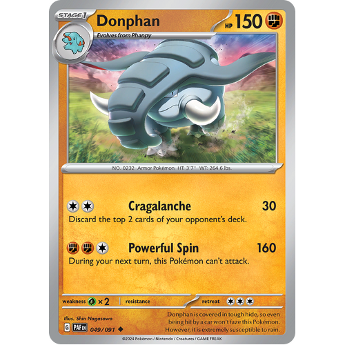 Donphan 049/091 Uncommon Scarlet & Violet Paldean Fates Single Card