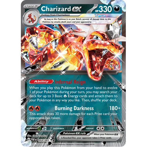 Charizard ex 054/091 Double Rare Scarlet & Violet Paldean Fates Single Card