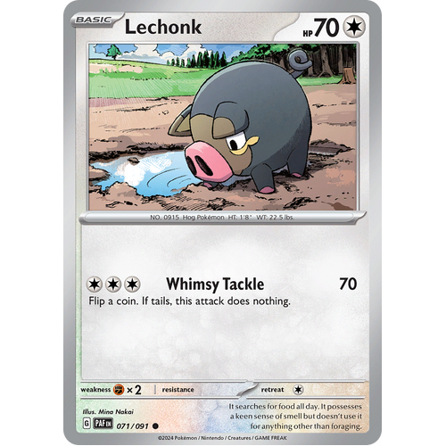 Lechonk 071/091 Common Scarlet & Violet Paldean Fates Single Card