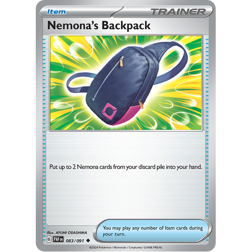 Nemona's Backpack 083/091 Uncommon Scarlet & Violet Paldean Fates Single Card