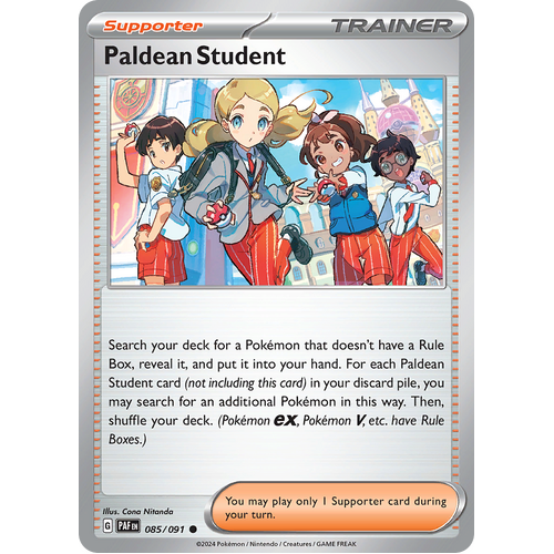 Paldean Student (085) 085/091 Uncommon Scarlet & Violet Paldean Fates Single Card