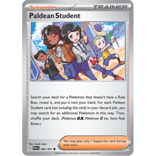 Paldean Student (086) 086/091 Uncommon Scarlet & Violet Paldean Fates Single Card