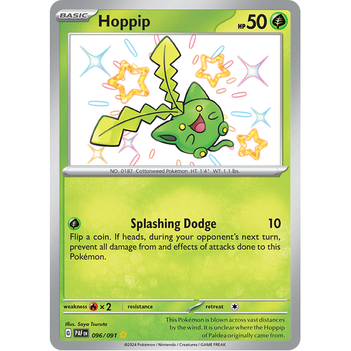 Hoppip 096/091 Shiny Rare Scarlet & Violet Paldean Fates Single Card