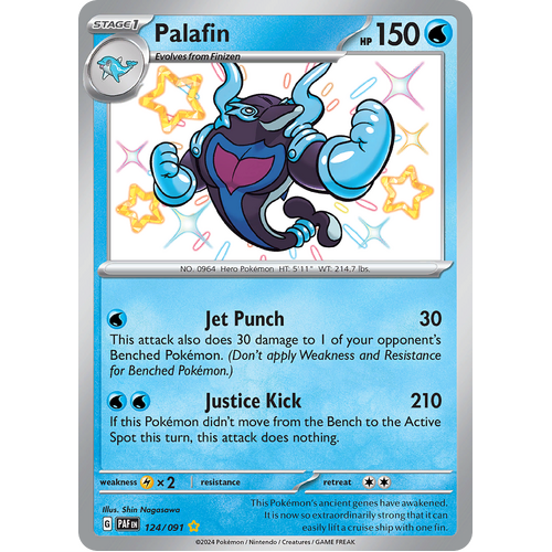 Palafin 124/091 Shiny Rare Scarlet & Violet Paldean Fates Single Card