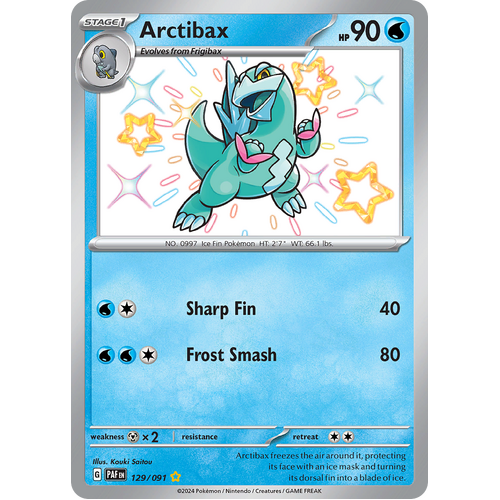 Arctibax 129/091 Shiny Rare Scarlet & Violet Paldean Fates Single Card