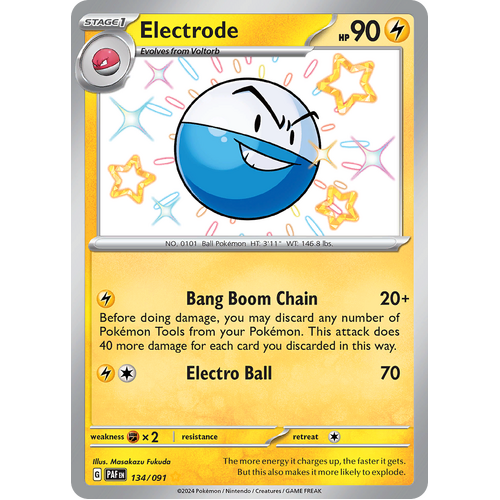 Electrode 134/091 Shiny Rare Scarlet & Violet Paldean Fates Single Card