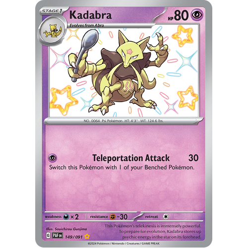 Kadabra 149/091 Shiny Rare Scarlet & Violet Paldean Fates Single Card