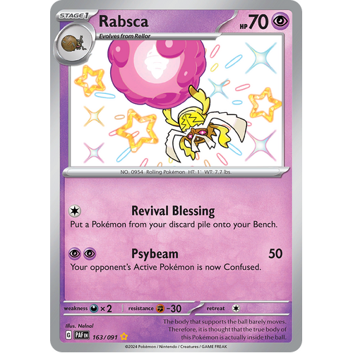 Rabsca 163/091 Shiny Rare Scarlet & Violet Paldean Fates Single Card