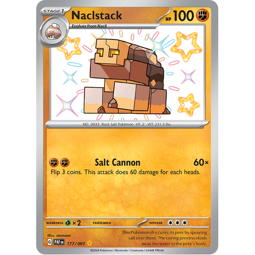 Naclstack 177/091 Shiny Rare Scarlet & Violet Paldean Fates Single Card