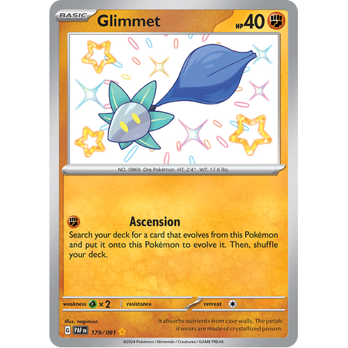 Glimmet 179/091 Shiny Rare Scarlet & Violet Paldean Fates Single Card