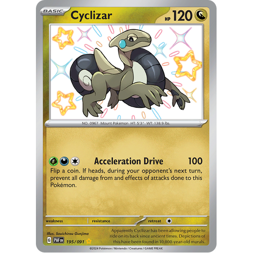 Cyclizar 195/091 Shiny Rare Scarlet & Violet Paldean Fates Single Card
