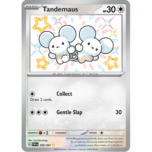 Tandemaus 209/091 Shiny Rare Scarlet & Violet Paldean Fates Single Card