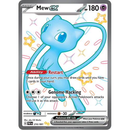 Mew ex 216/091 Shiny Ultra Rare Scarlet & Violet Paldean Fates Single Card