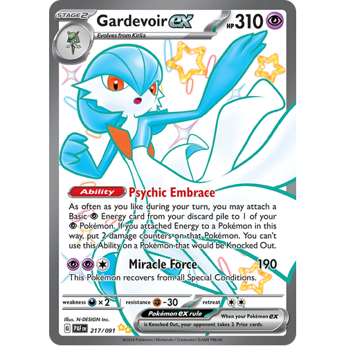 Gardevoir ex 217/091 Shiny Ultra Rare Scarlet & Violet Paldean Fates Single Card