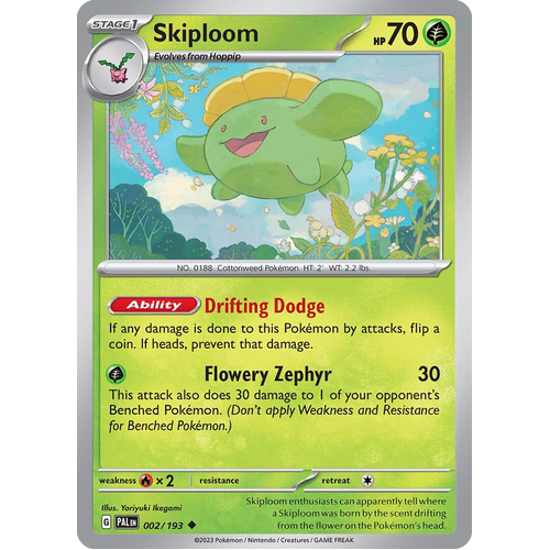 Skiploom 002/193 Uncommon Paldea Evolved Pokemon Card